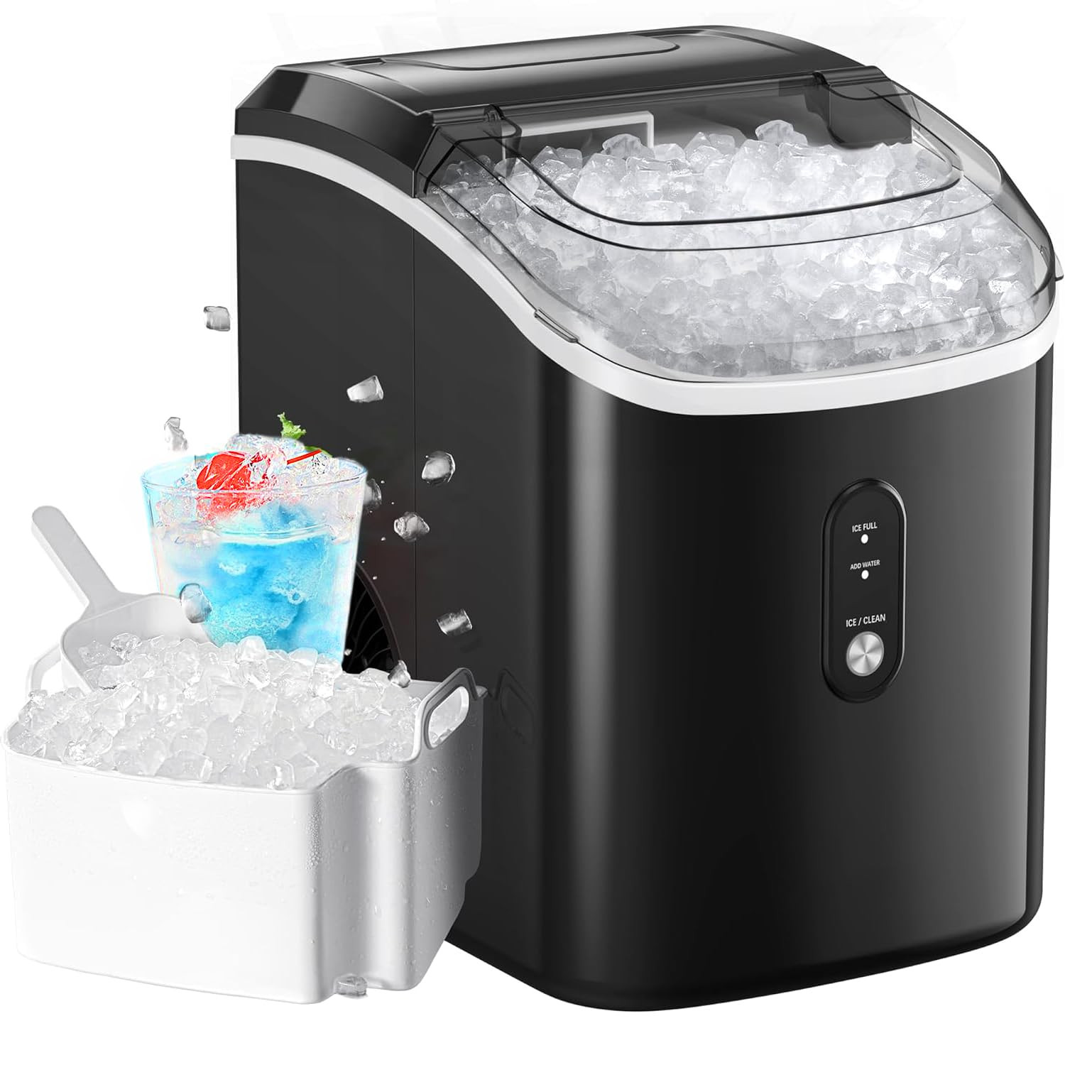 Countertop Nugget Ice Maker - 33 Lbs Chewable Ice Daily, Self-Cleaning Machine gallery