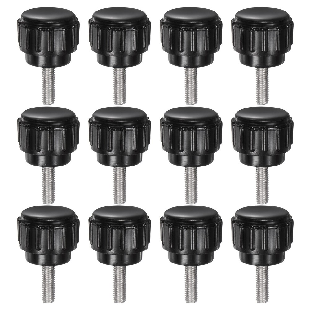 12pcs Knurled Clamping Knobs M3 x 10mm 304 Stainless Steel Thread 14mm Head