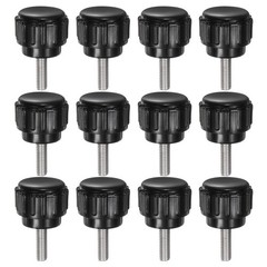 12pcs Knurled Clamping Knobs M3 x 10mm 304 Stainless Steel Thread 14mm Head