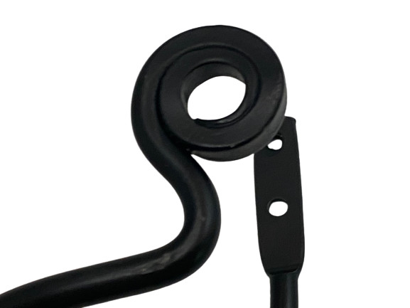 CURTAIN TIE BACKS - 2 Solid Wrought Iron Amish Hand Forged Scroll Holdback Hooks gallery