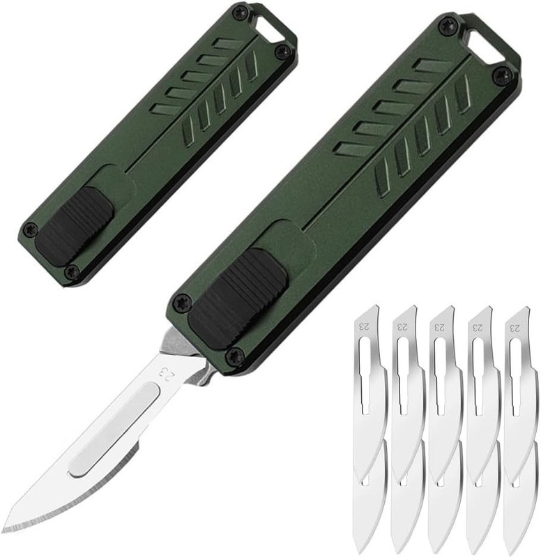 Automatic Utility Knife, Safety Auto Box Cutter Retractable, EDC Push Button gallery