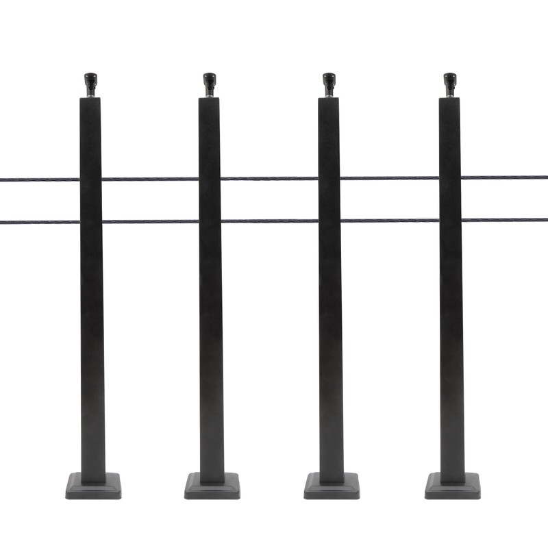 4pcs Cable Railing Posts Deck Railing 36"x2"x2" Black Posts With Holes gallery