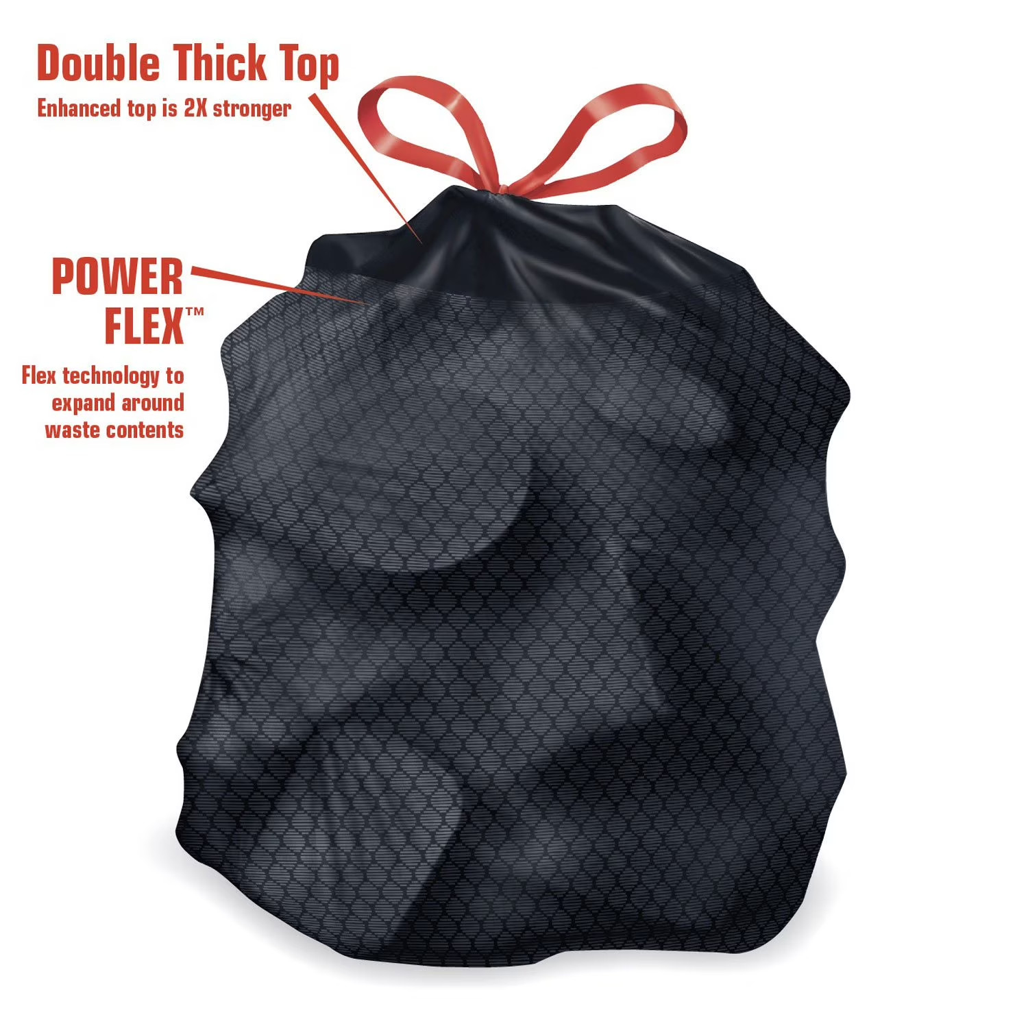 Member's Mark 39 Gallon Power Flex Drawstring Yard Trash Bags (90 ct. ) gallery