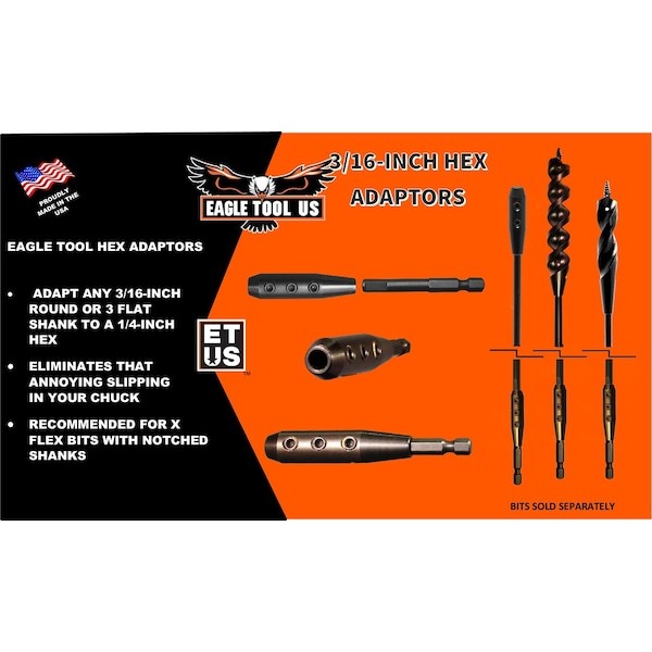Eagle Tool Us Ethxkit187 Quick Switch Bits Hex, 3/16In Shank, 3 Pcs gallery