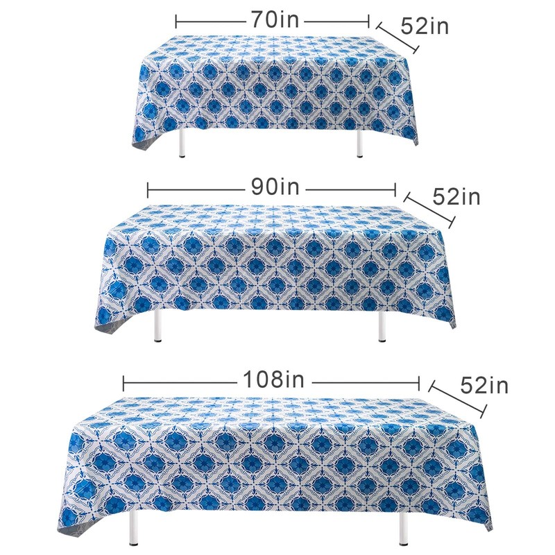 Rectangle Vinyl Flannel Backed Tablecloths Heavy Duty Waterproof Table Cover gallery