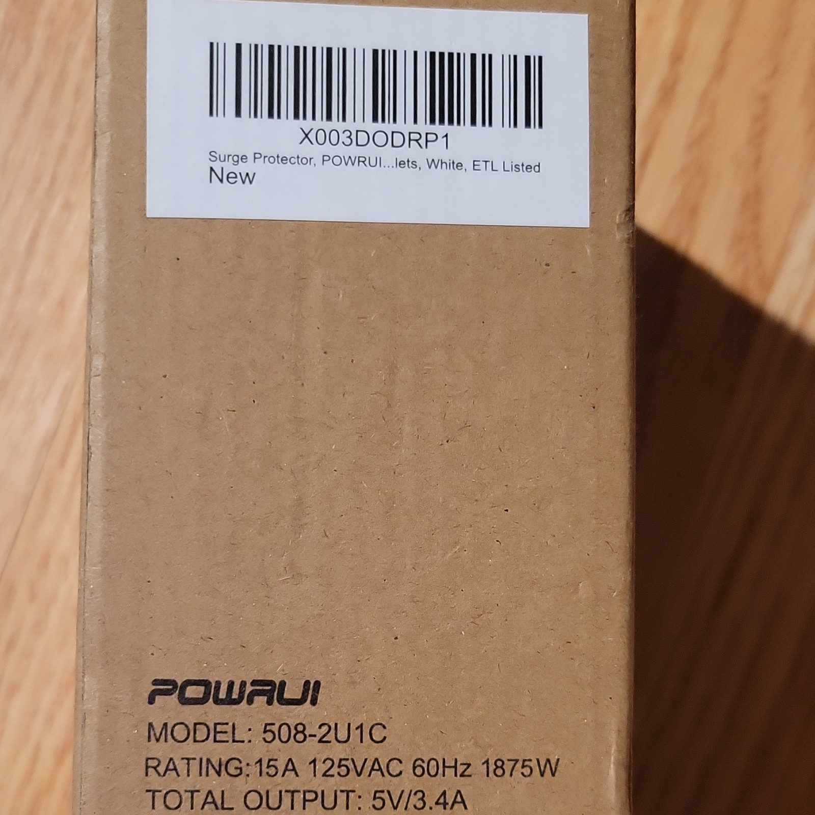 POWRUI 6-Outlet Wall Tap Surge Protector 2 USB-A 1 USB-C 1680J White 508-2U1C gallery