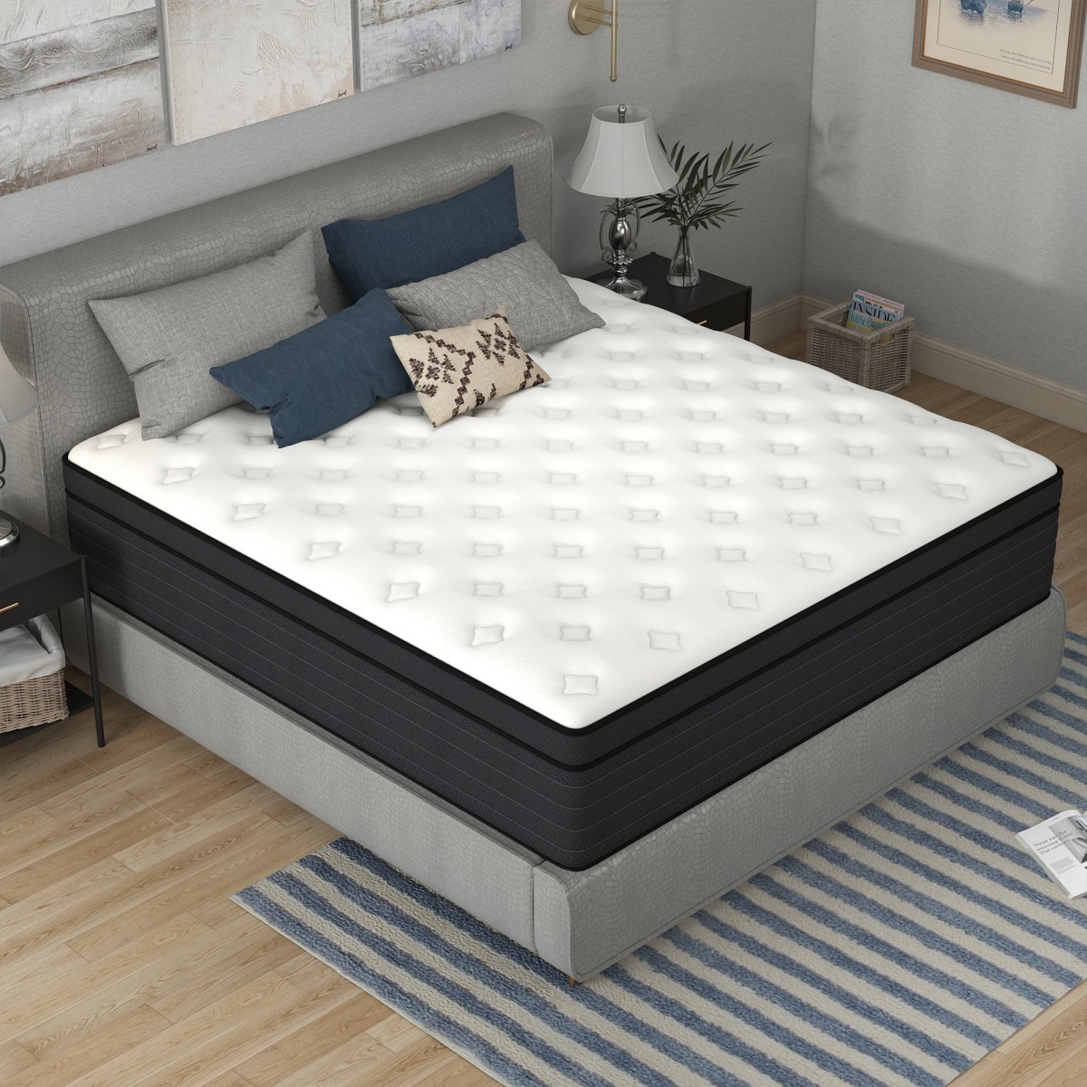 10" 12" 14" Gel Memory Foam Spring Hybrid Mattress Twin Full Queen King In a Box gallery