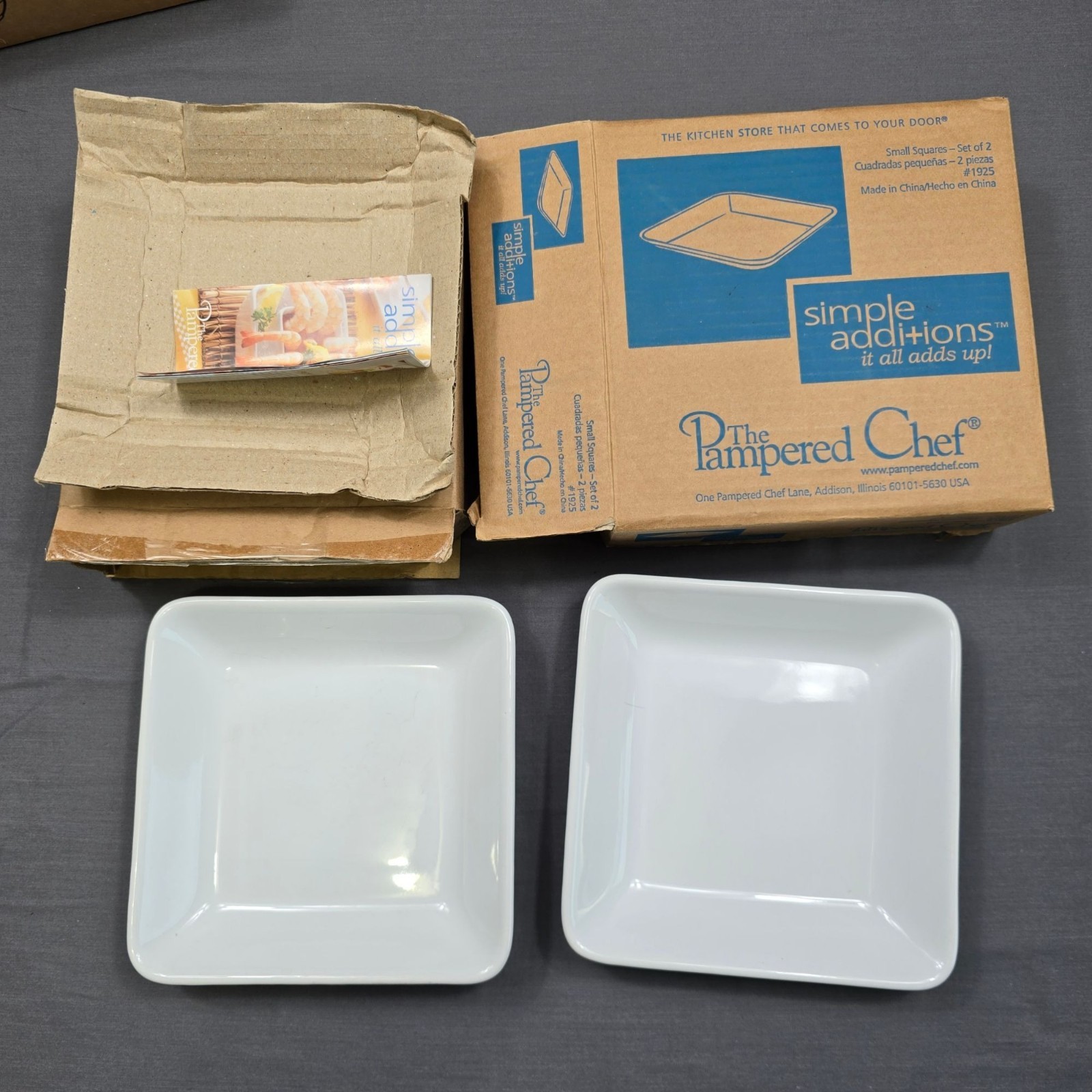 The Pampered Chef Simple Additions Small Squares Set Of 2 White #1925 gallery