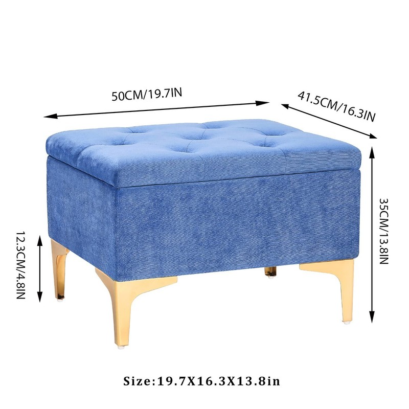Homebeez 19.7 Inch Rectangular Contemporary Modern Storage Ottoman Coffee Tab... gallery
