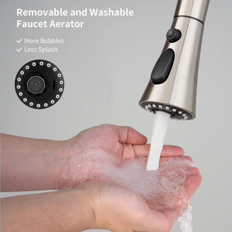 Kitchen Faucet Spray Head 3-Mode Pull Down Out Nozzle Sprayer Replacement Parts gallery