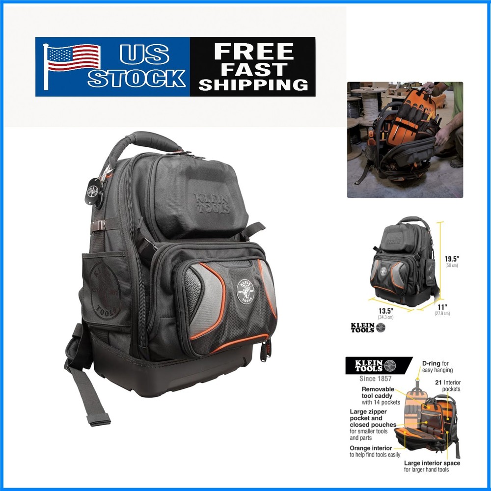 Tradesman Pro Tool Master Backpack - 48 Pocket Waterproof Tool Carrier