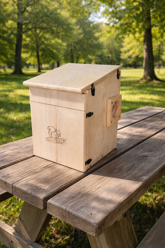 Extra Large Handmade Squirrel House with Camera and Solar – Outdoor Nesting Box gallery