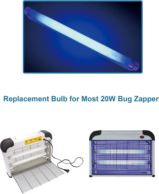 2 Pack Bug Zapper Light Bulb 10W for 20W Indoor Bug Zapper, BL T8 F10W Light ... gallery