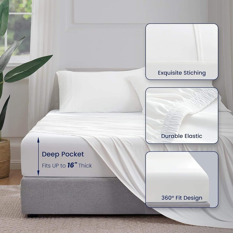 Cooling Sheets King Size, Cooling Fitted Breathable Bed Sheets & Flat Sheet gallery