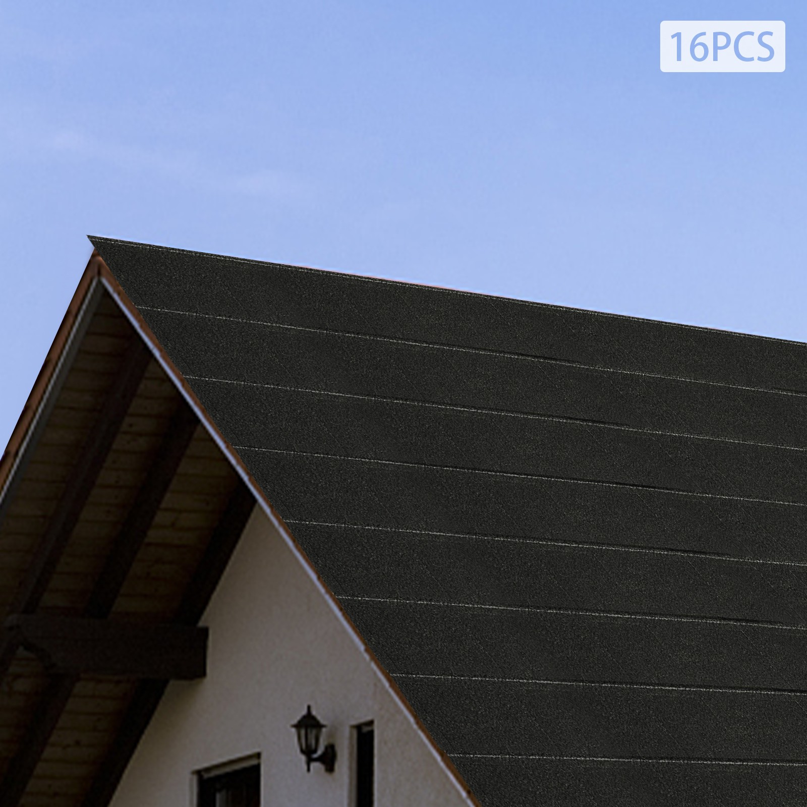 16pcs Roofing Shingles Asphalt Shingles Roof Tile Sheds 40x13 in Carbon Black gallery