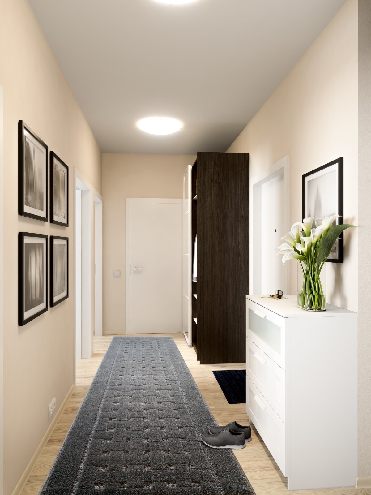 Custom Size Hallway Runner Rug, Slip Resistant, 31 Wide X Your Choice of Length gallery