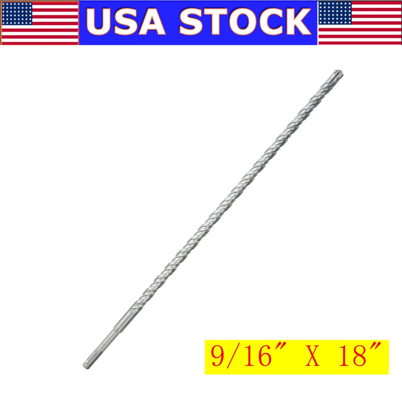 9/16'' X 18'' SDS PLUS Rotary Hammer Drill Bit 4 Cutters For Concrete Masonry gallery