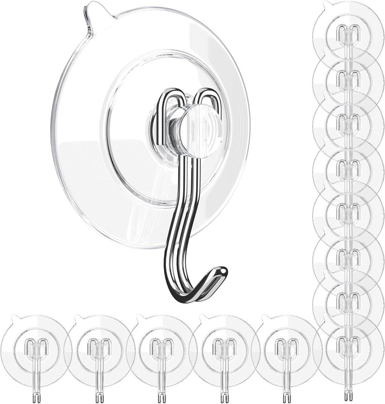 GLUIT Suction Cups Shower, Bath, Window, Wall Heavy Duty Hooks Hold 3lb 14 pack gallery