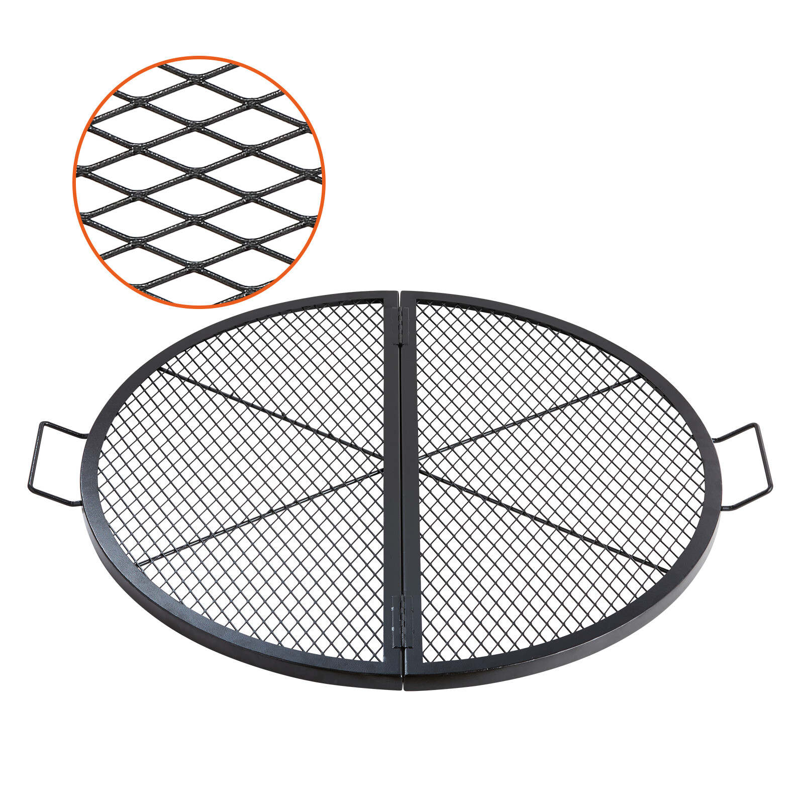 VEVOR 36" Foldable Round Cooking Fire Pit Grill Grate X-Marks Heavy-Duty Steel gallery