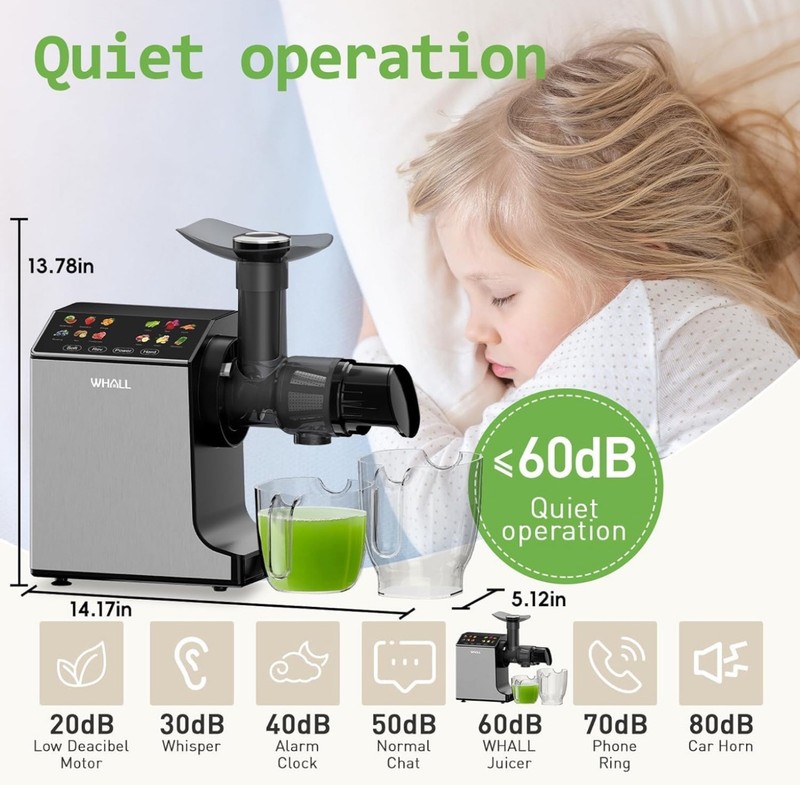 Slow Juicer Cold Press Masticating Extractor High Juice Yield Easy Clean Quiet gallery