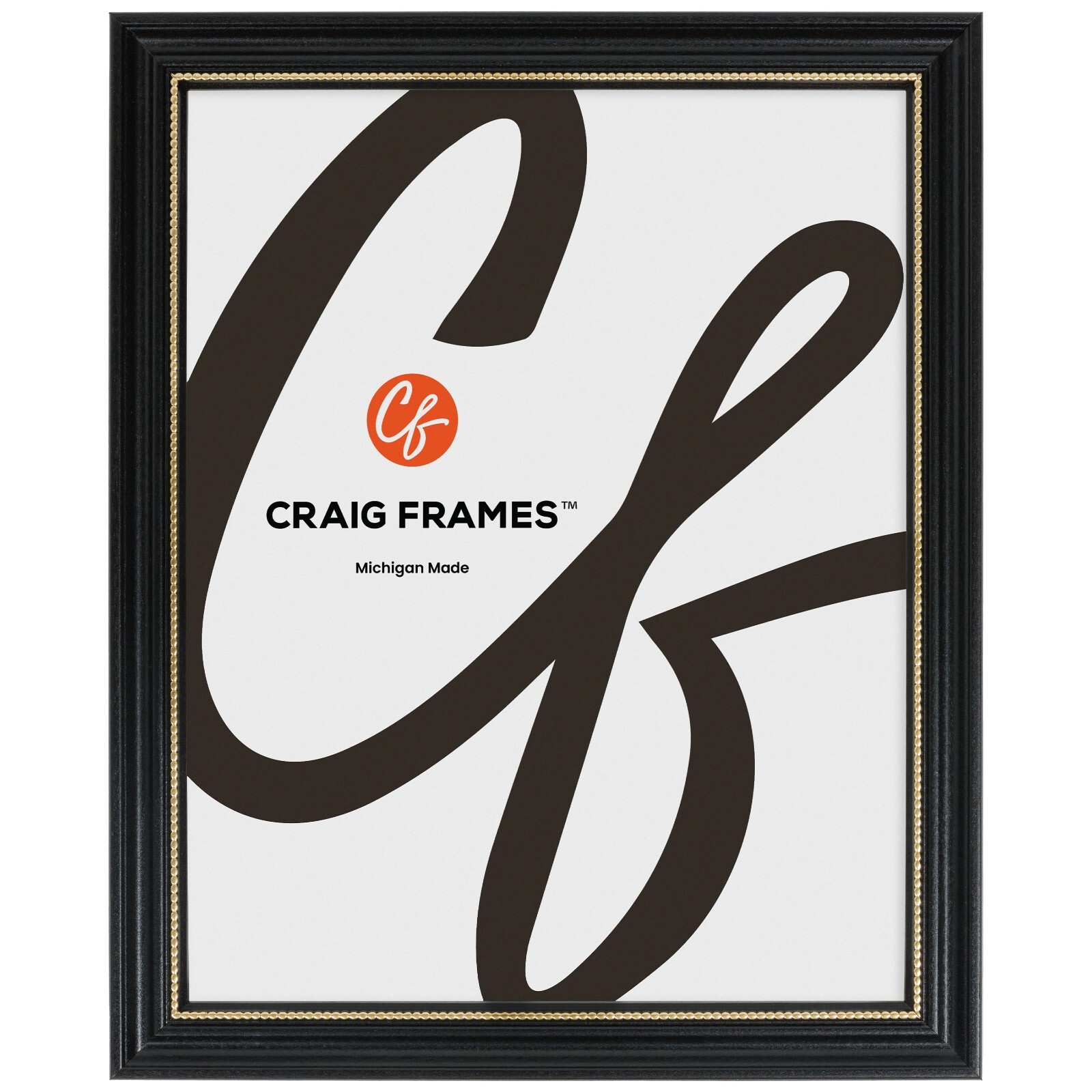 Craig Frames Stratton, 0.75 Inch Wide Black and Gold Picture Frame gallery