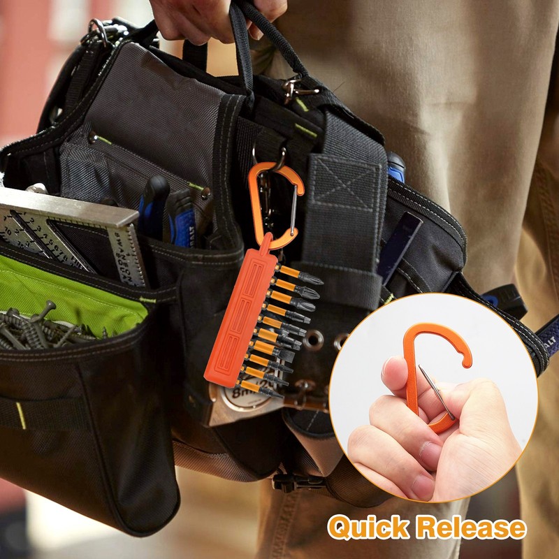 3pcs 1/4" Hex Screwdriver Bit Organizer Holder with Carabiner 10-Hole Bit Holder gallery