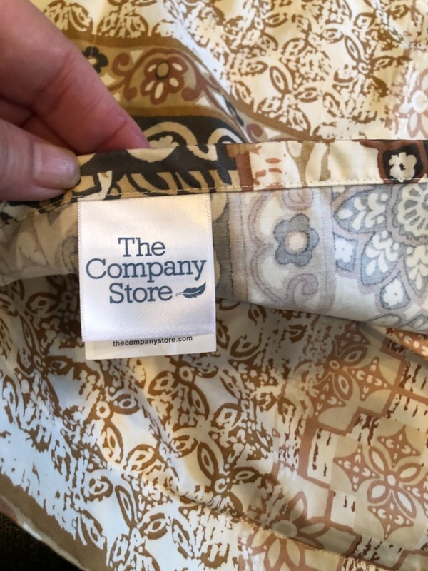 S/2 COMPANY STORE Patchwork Medallions EURO Shams in Brown, Camel, Ivory EXC gallery