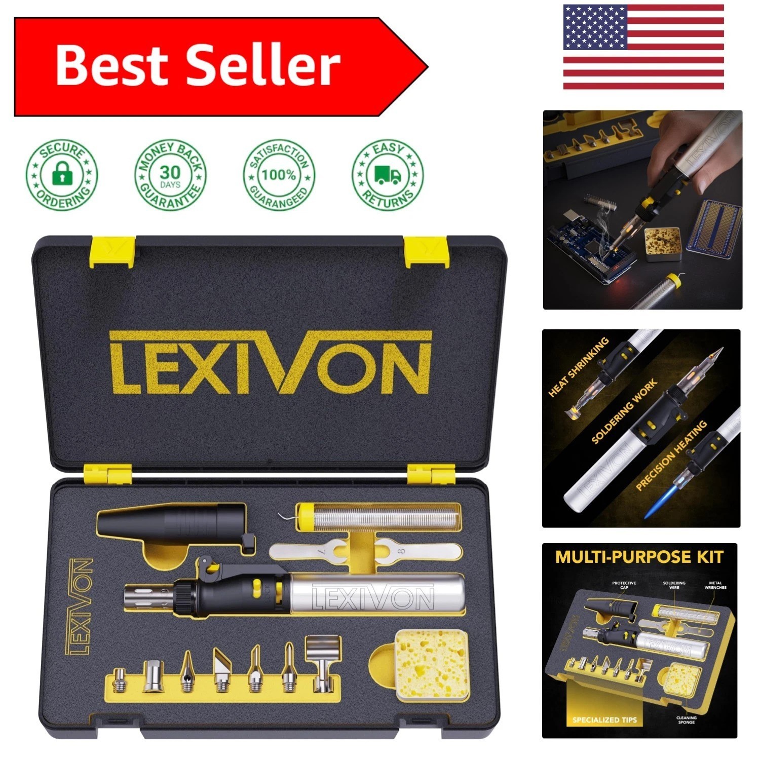 Multi-Purpose Butane Soldering Iron Kit with Adjustable Flame & 75 Min Run Time gallery