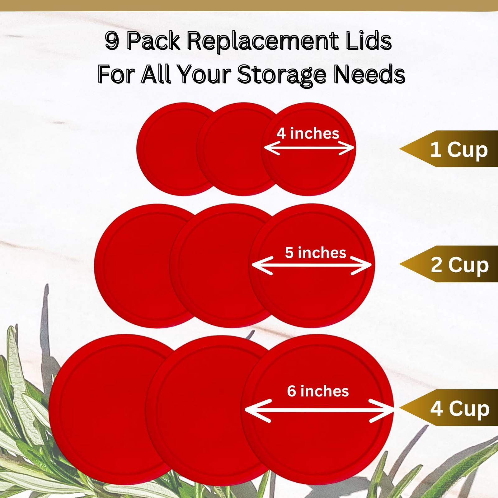 1, 2 & 4 Cup Red Replacement Lids/Covers for Pyrex, Anchor Hocking & KlareWar... gallery