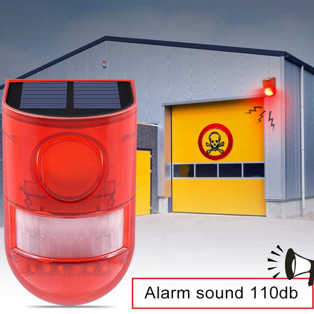 Waterproof Outdoor Solar Powered LED Alarm Lamp Warning Security Flashing Light gallery
