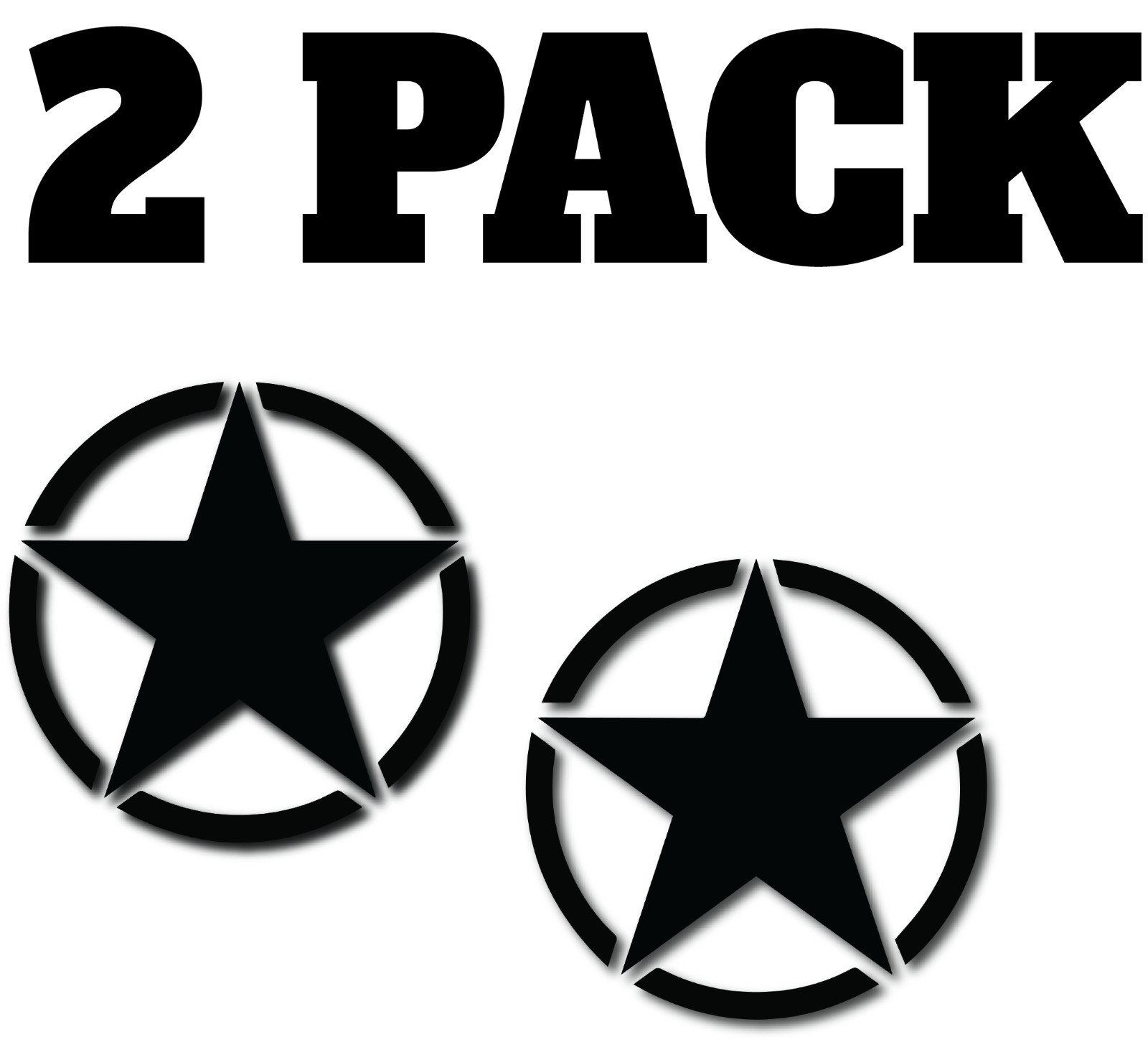 2 PACK Military Army Star Vinyl Decal Sticker 6 Colors 4 Sizes gallery