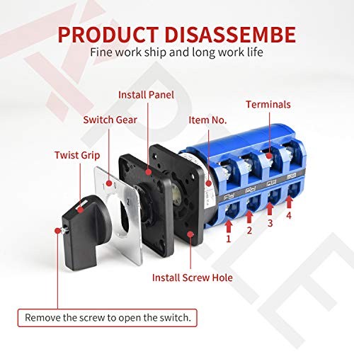 Changeover Selector Switch 3 Position 440V Universal Rotary 20A 12 Terminal gallery