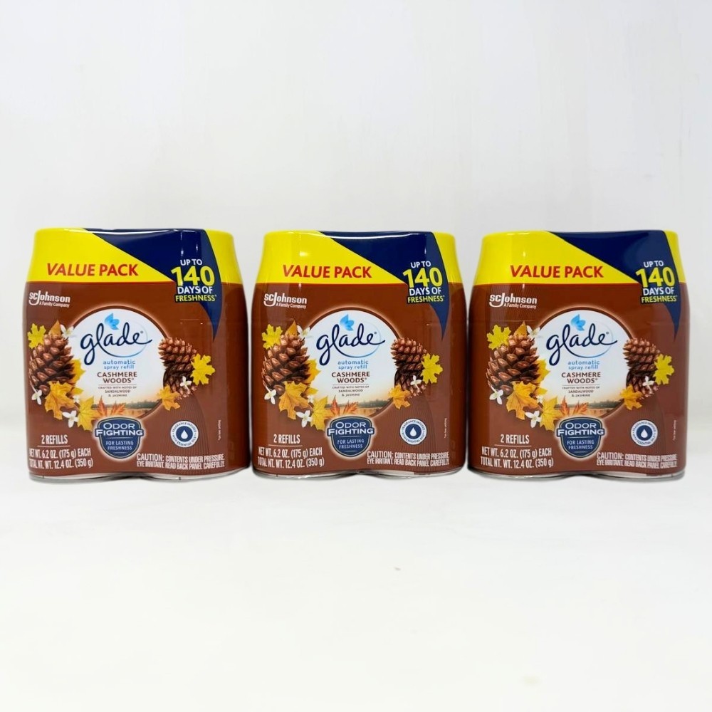 6 Pack - Glade Automatic Spray Air Freshener Refills, Cashmere Woods, 6.2oz gallery