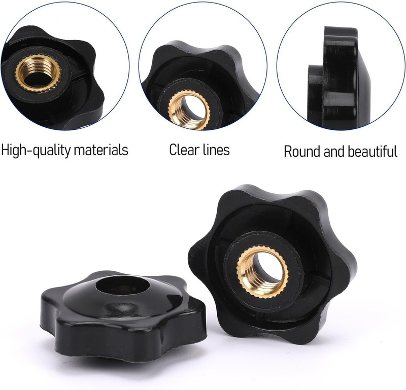 Brass & Plastic T Knobs Pack of 10 - 1/4-20 Hexagon Head for Quick Adjustments gallery