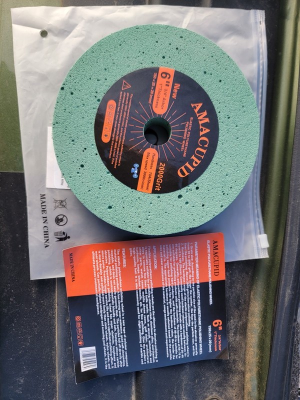 AmaCupid Elastic Polyurethane Buffing Wheel 6 Inch 2000 Grit. 3/4 Arbor. 70A gallery