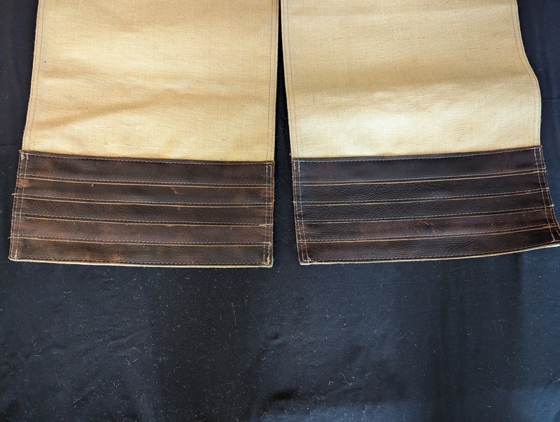 Vintage Burlap Table Runner w/ Leather Edge ~ Made in USA Rustic Farm Country gallery