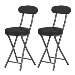 Cushioned Padded Folding Stools, Folding Bar Stool with Backrest, 220lb Capac…