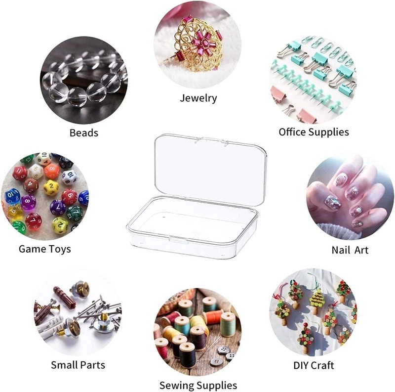 6 Pcs Mini Plastic Storage Containers Box with Lid, 3.5x2.4 Multicolor 1 gallery
