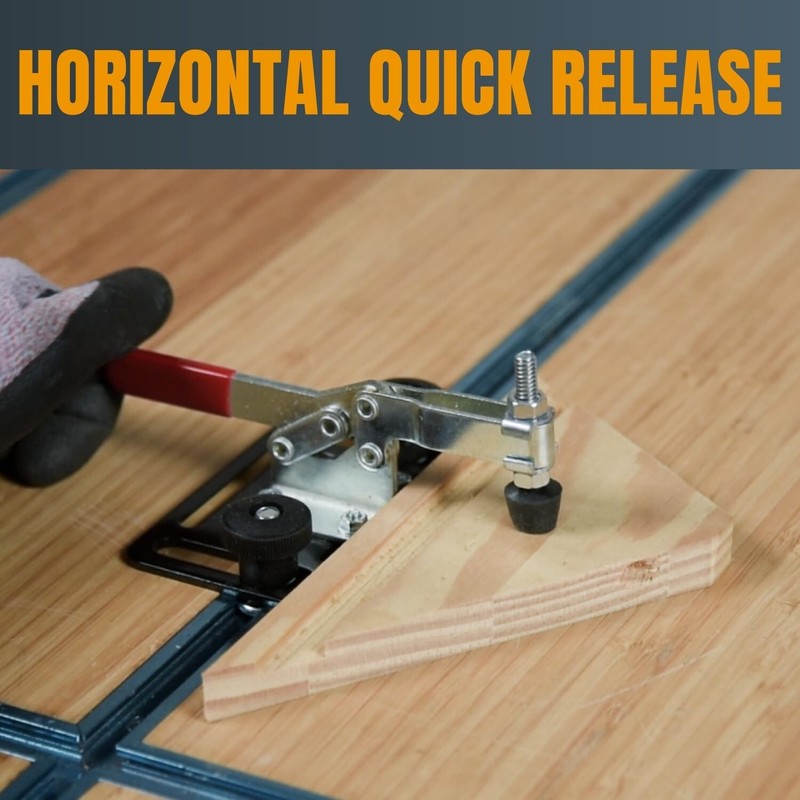 POWERTEC Horizontal Quick-Release Toggle Clamp, 500 lbs 225D - 2PCS (20325) gallery