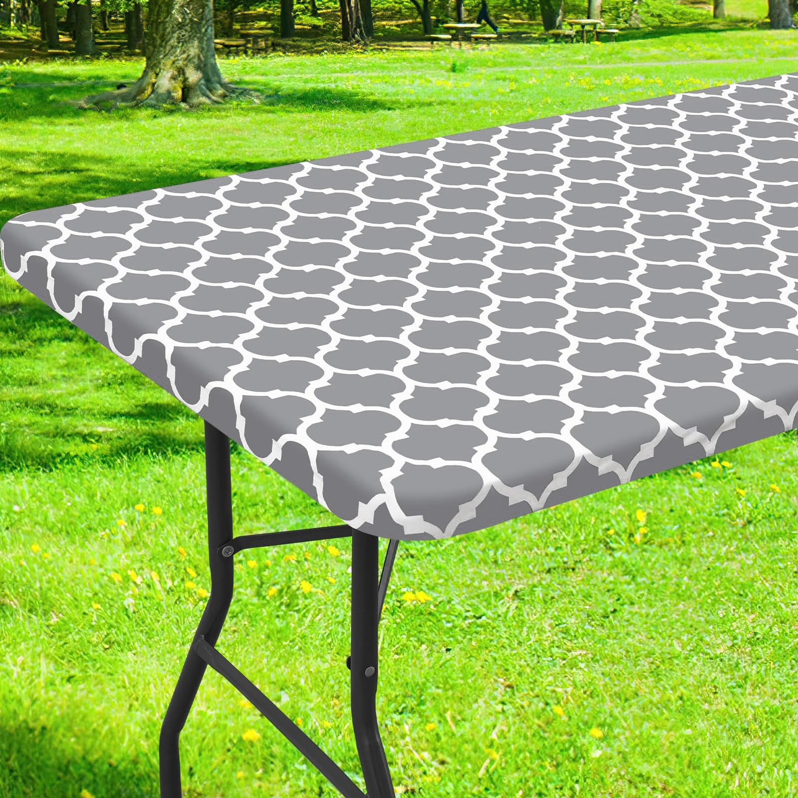 Waterproof Fitted Picnic Table Cover for 5ft Tables Grey 36x60" gallery