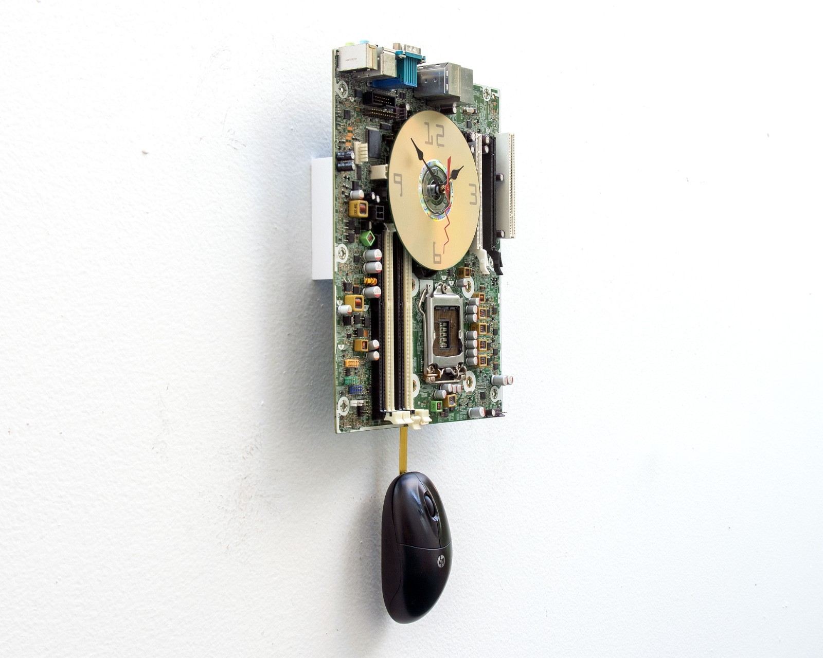 Recycled Computer Motherboard Pendulum wall clock, Quartz, time, upcycle, PC, gallery