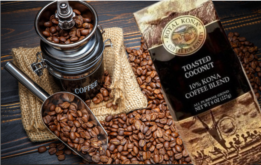 🌺3 TOASTED COCONUT Flavor 8oz Ground APG 10% Kona Blend - Royal Kona Coffee gallery