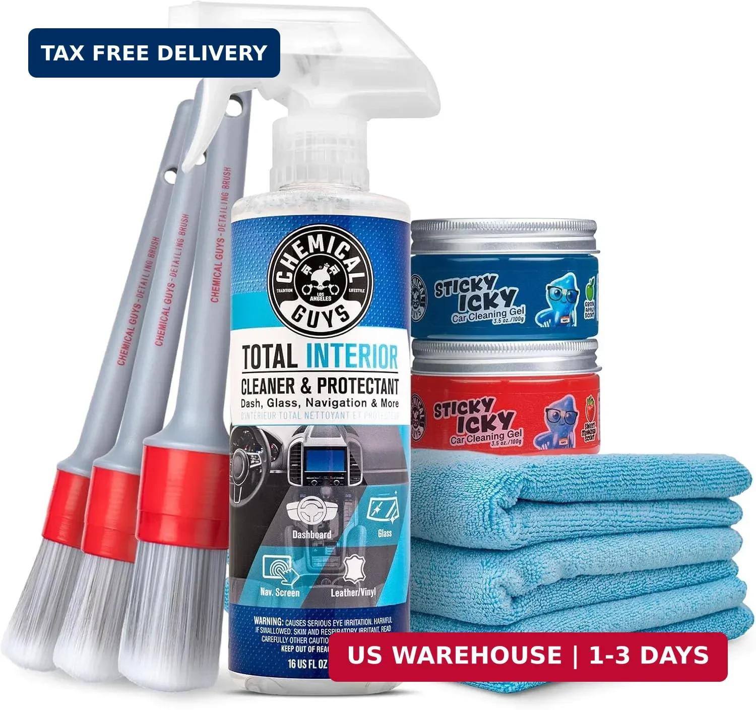 Chemical Guys Car Cleaning Kit Interior 9-Piece - Total Interior Cleaner, Sticky gallery