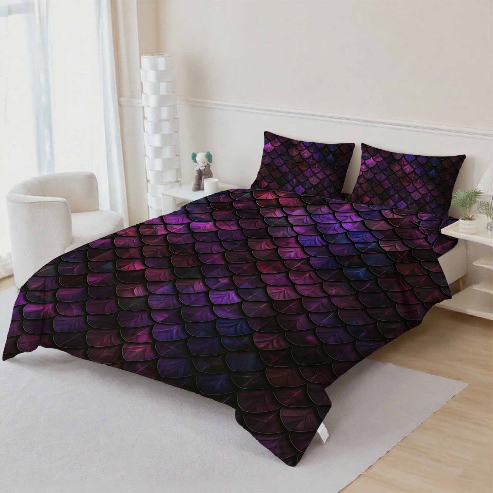 3D Dark Colorful Scales Quilt Cover Set Bedding Sets Pillowcases gallery