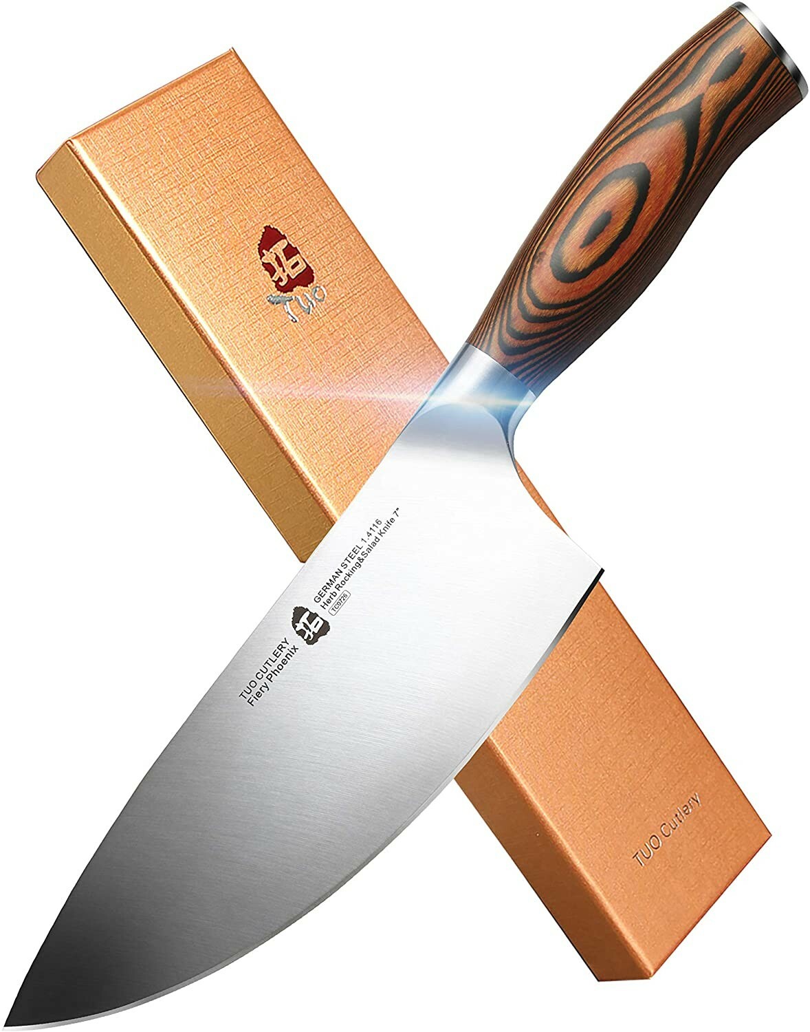 TUO Herb Rocking & Salad Knife- Vegetable Cleaver - High Carbon German Stainless gallery