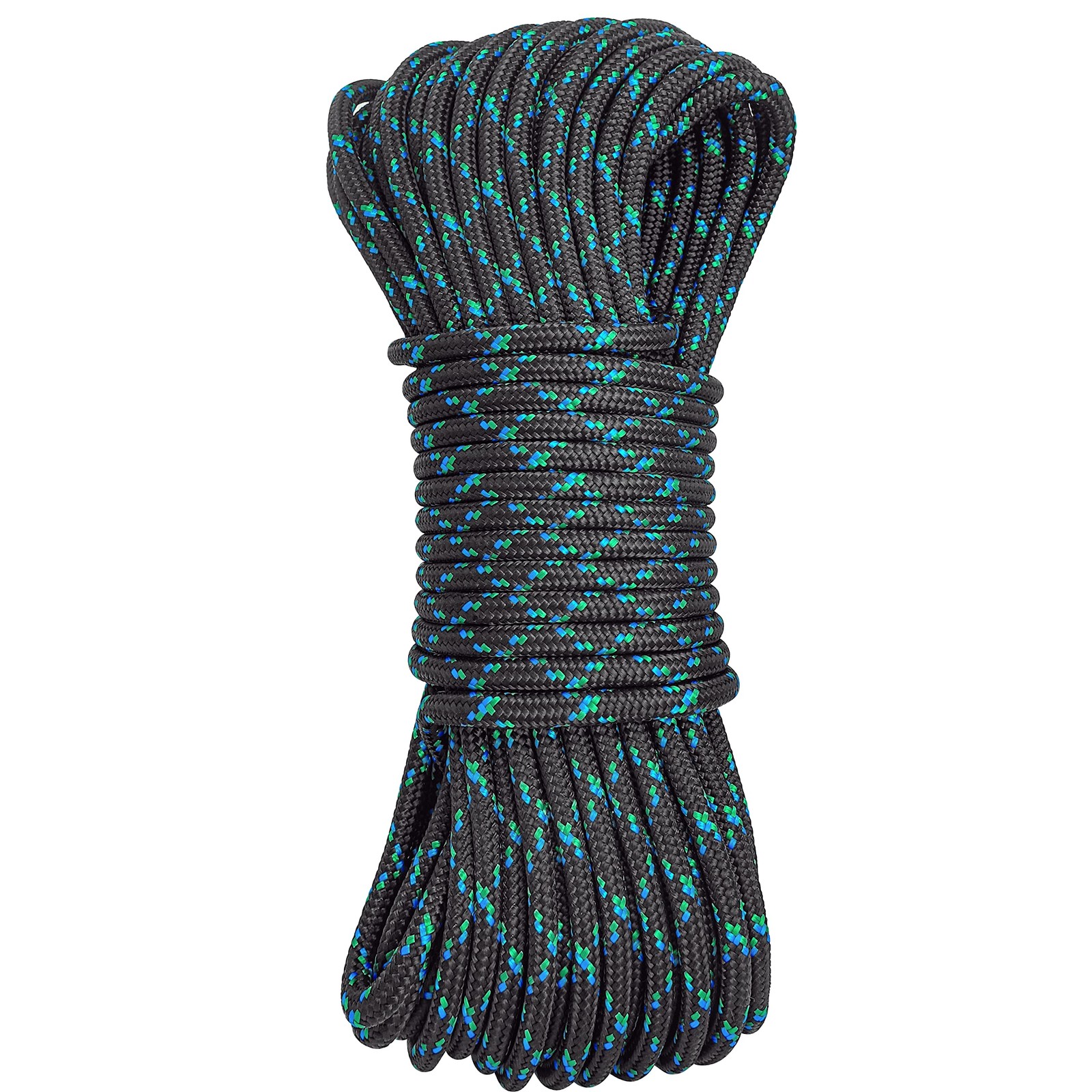 GM CLIMBING 8mm Accessory Cord Rope Double Braid Pre Cut 20feet, Black gallery