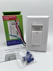 Motion Sensor Light Switch, Wall Plate Included, White, UL Listed