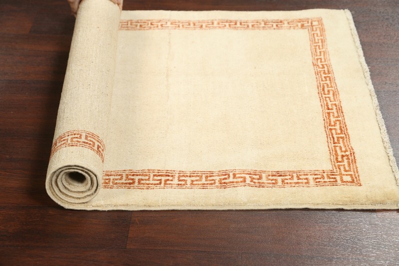 Bordered Modern Gabbeh Kashkoli Oriental IVORY Area Rug Hand-knotted 3x5 Carpet gallery