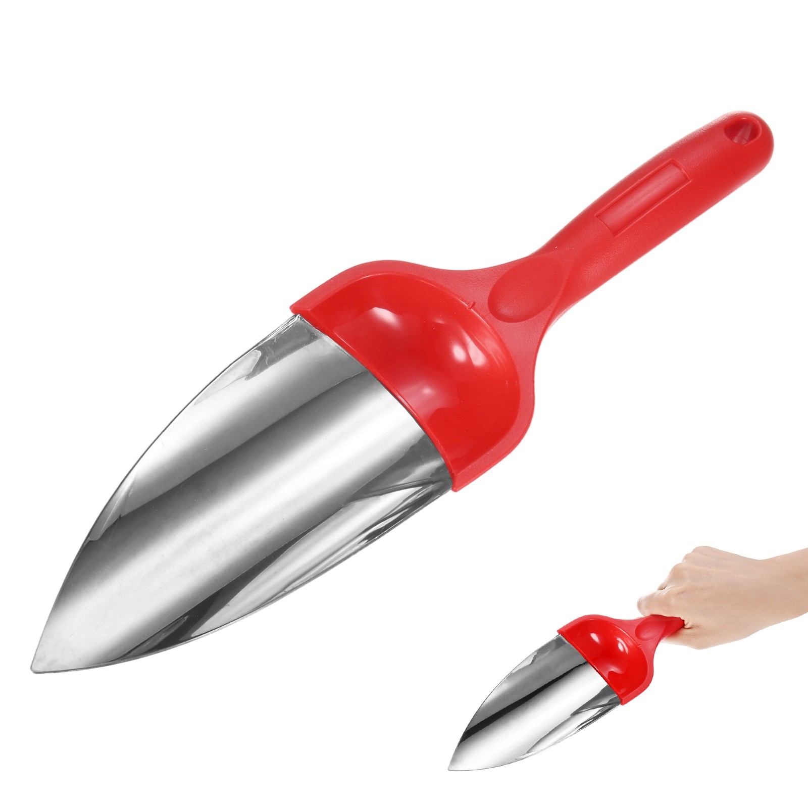 1-Pack 11.81 Inch Stainless Steel Garden Trowel Hand Shovels for Digging [Red] gallery