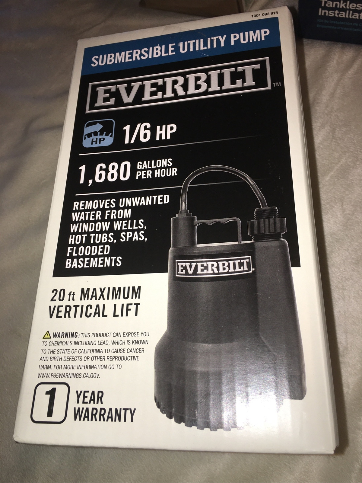 Everbilt Plastic Submersible Utility Sump Pump 1680 GPH SUP54-HD 1/6 HP NEW gallery